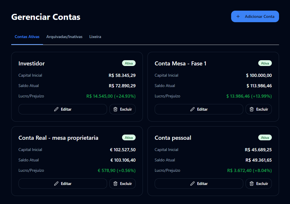 Gerenciamento de contas no EquityFlow